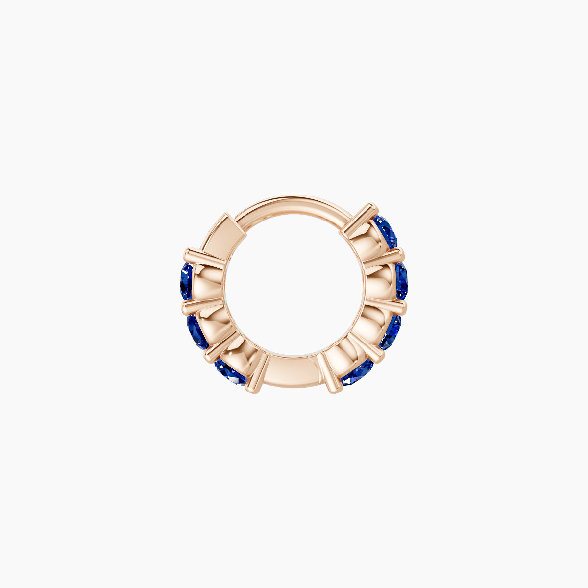 Vesta | 18k Rose Gold 5 mm Sapphire Hoop Piercing