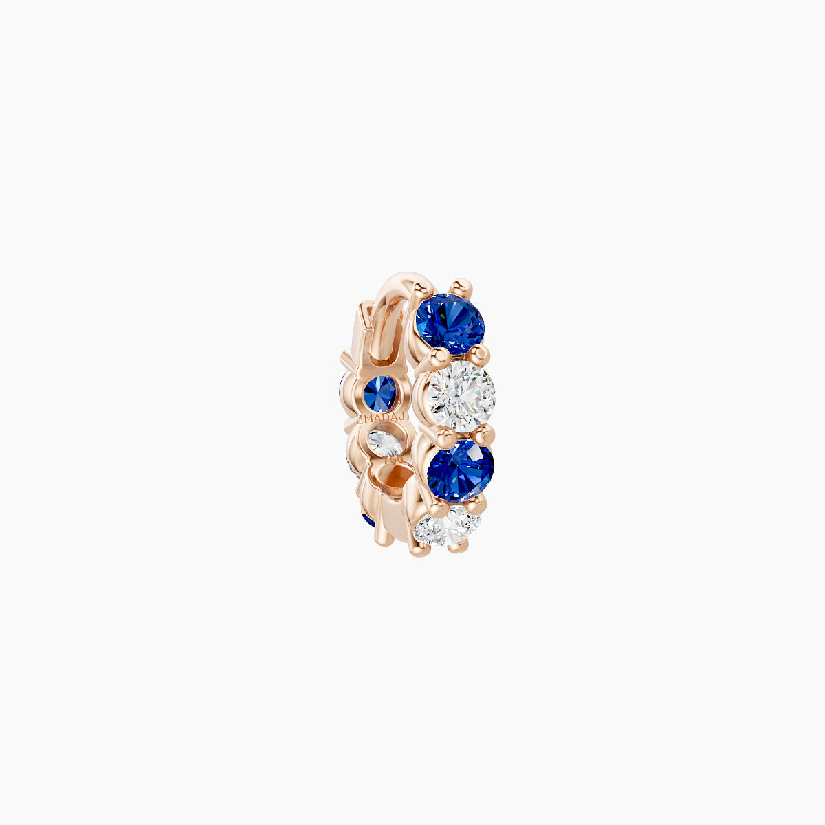 Vesta | 18k Rose Gold 5 mm Sapphire & Diamond Hoop Piercing