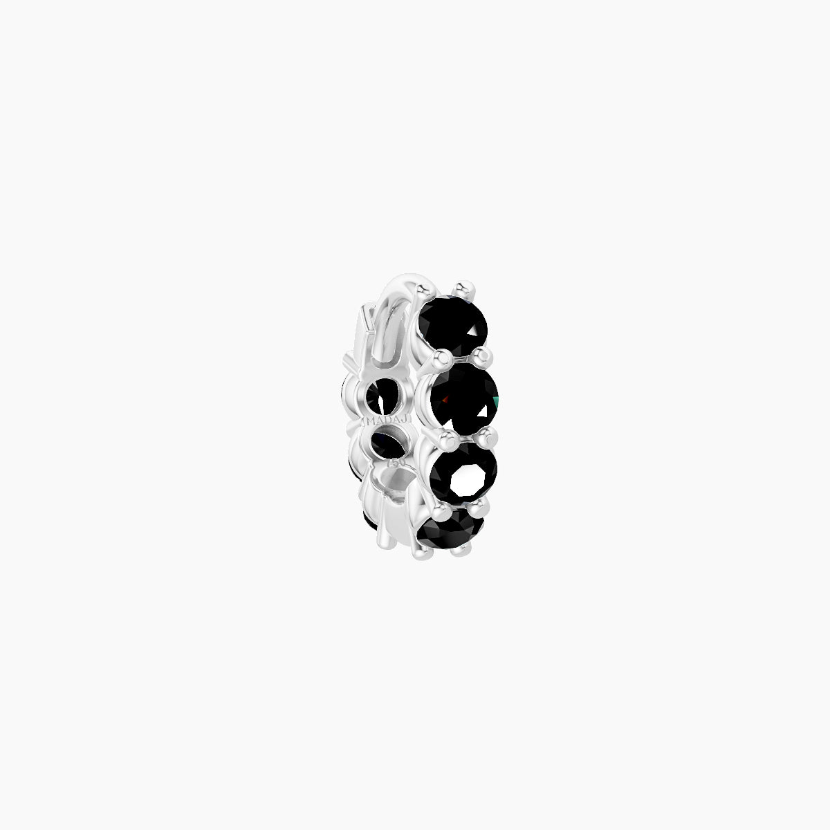 Vesta | 18k White Gold 5 mm Black Diamond Hoop Piercing
