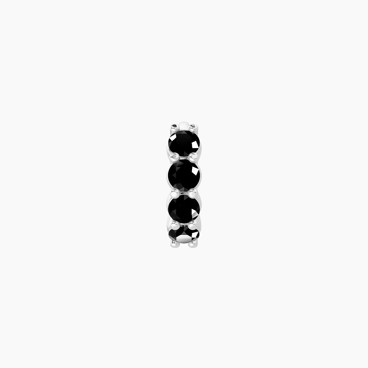 Vesta | 18k White Gold 5 mm Black Diamond Hoop Piercing