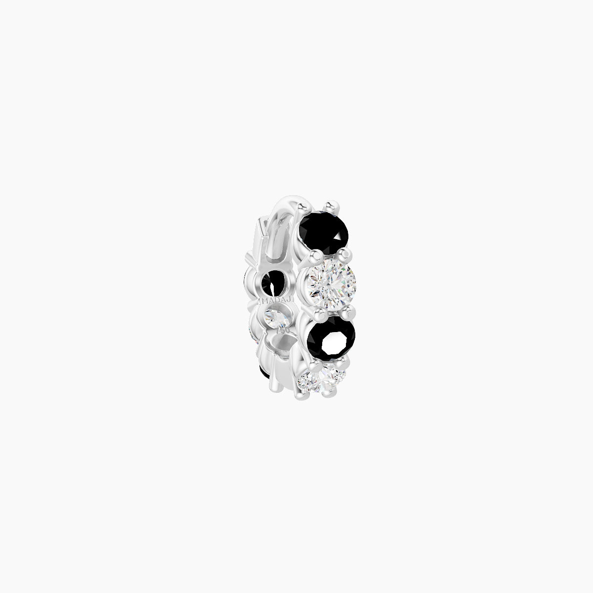 Vesta | 18k White Gold 5 mm Black Diamond & Diamond Hoop Piercing