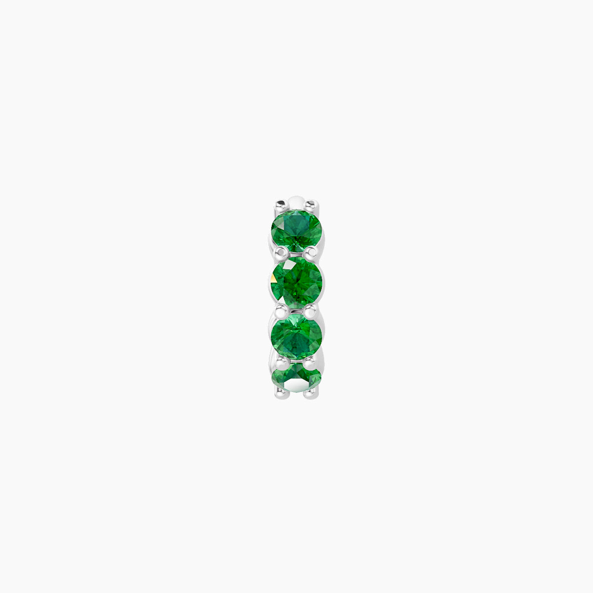 Vesta | 18k White Gold 5 mm Emerald Hoop Piercing