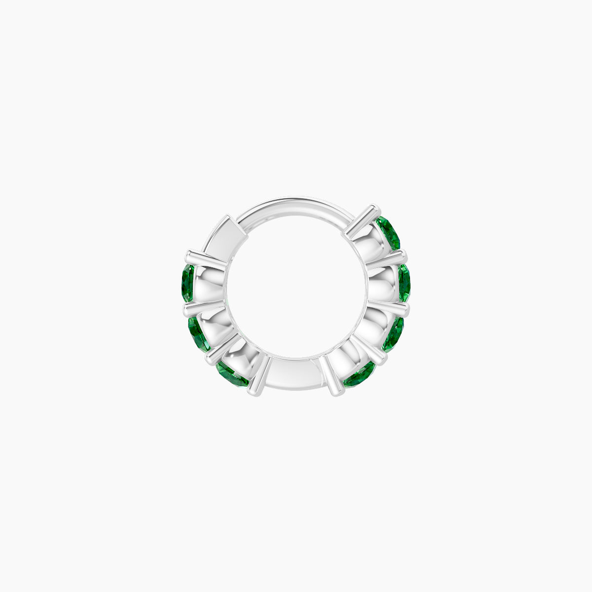 Vesta | 18k White Gold 5 mm Emerald Hoop Piercing