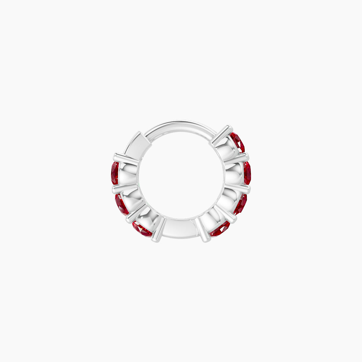 Vesta | 18k White Gold 5 mm Ruby Hoop Piercing
