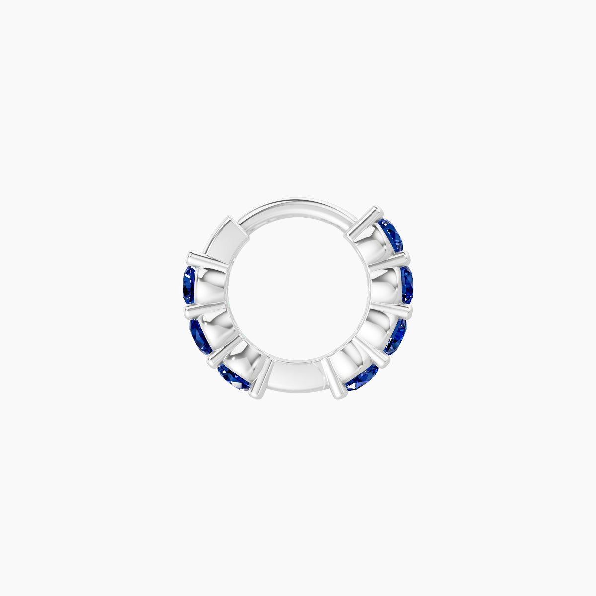 Vesta | 18k White Gold 5 mm Sapphire Hoop Piercing
