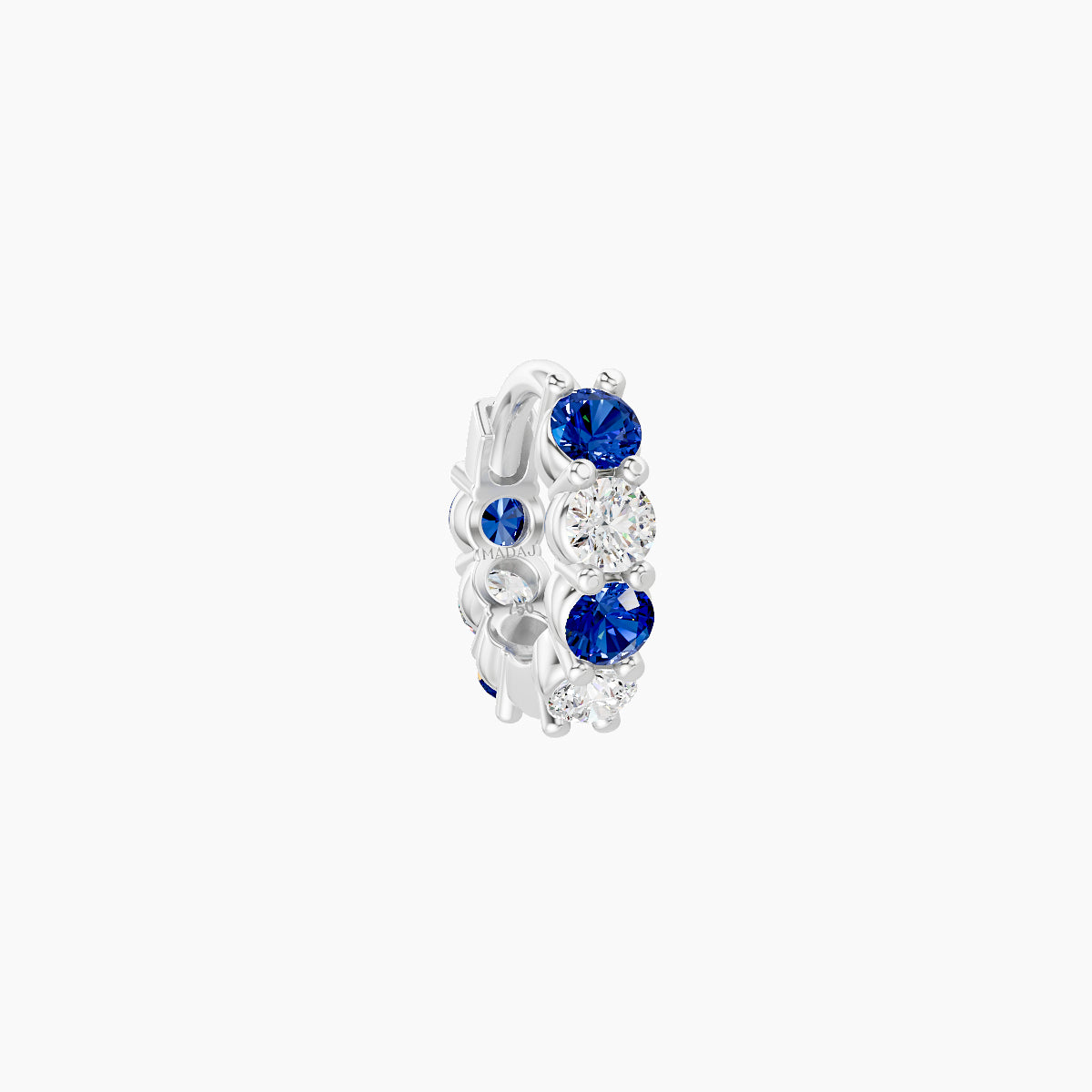 Vesta | 18k White Gold 5 mm Sapphire & Diamond Hoop Piercing