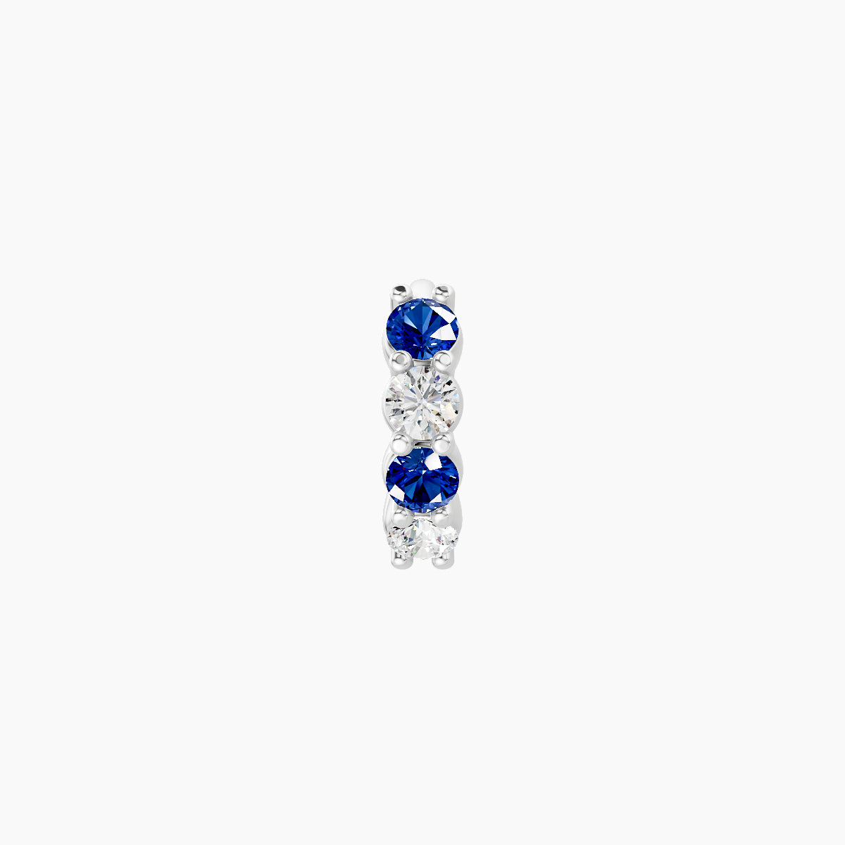 Vesta | 18k White Gold 5 mm Sapphire & Diamond Hoop Piercing