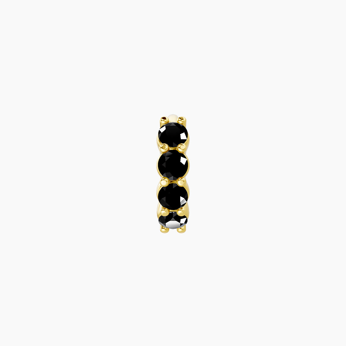 Vesta | 18k Yellow Gold 5 mm Black Diamond Hoop Piercing