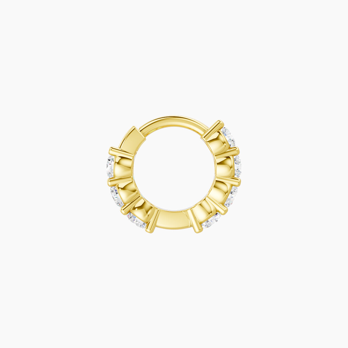 Vesta | 18k Yellow Gold 5 mm Diamond Hoop Piercing