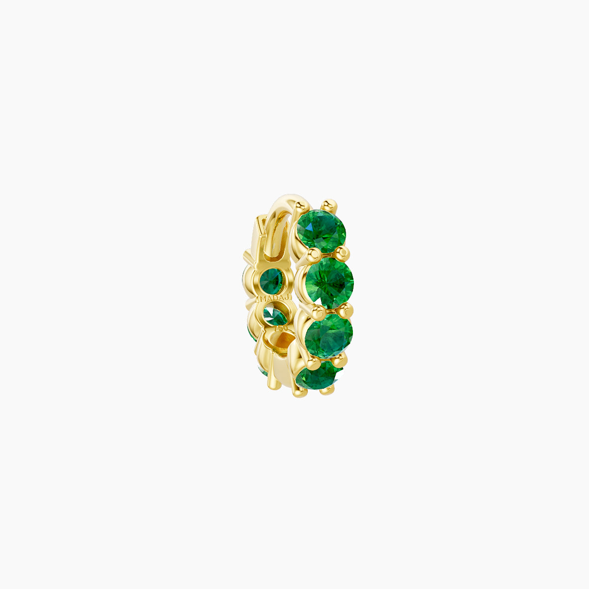 Vesta | 18k Yellow Gold 5 mm Emerald Hoop Piercing