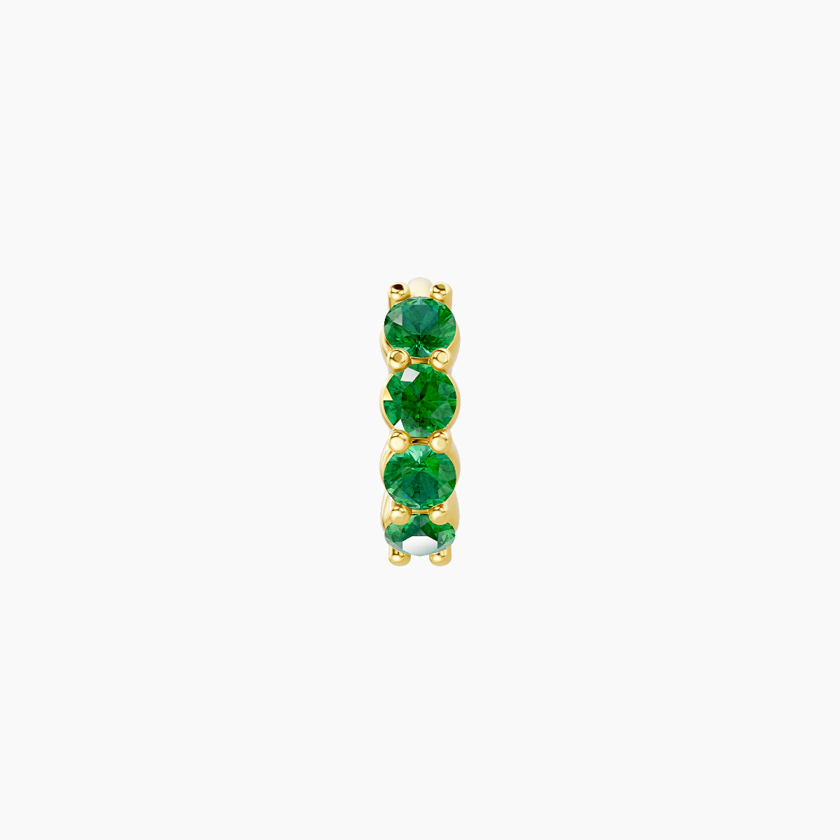 Vesta | 18k Yellow Gold 5 mm Emerald Hoop Piercing