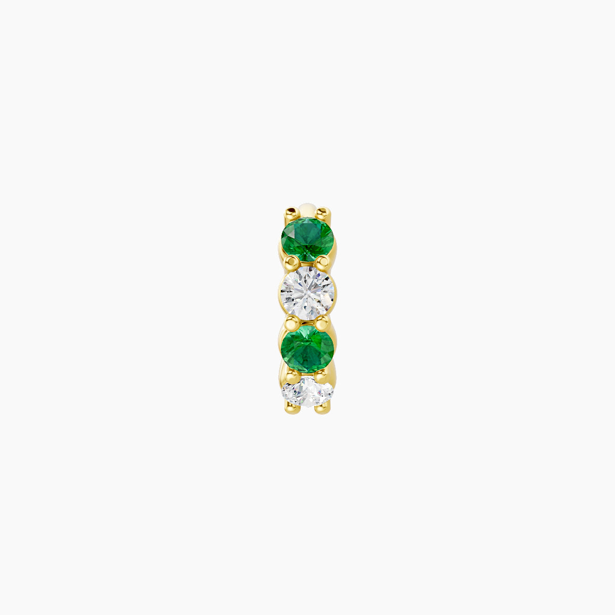 Vesta | 18k Yellow Gold 5 mm Emerald & Diamond Hoop Piercing