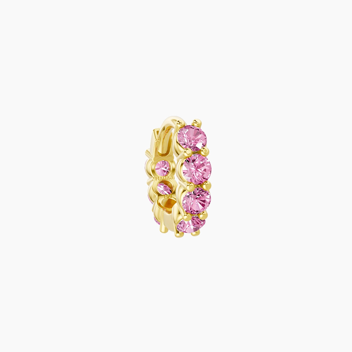 Vesta | 18k Yellow Gold 5 mm Pink Sapphire Hoop Piercing