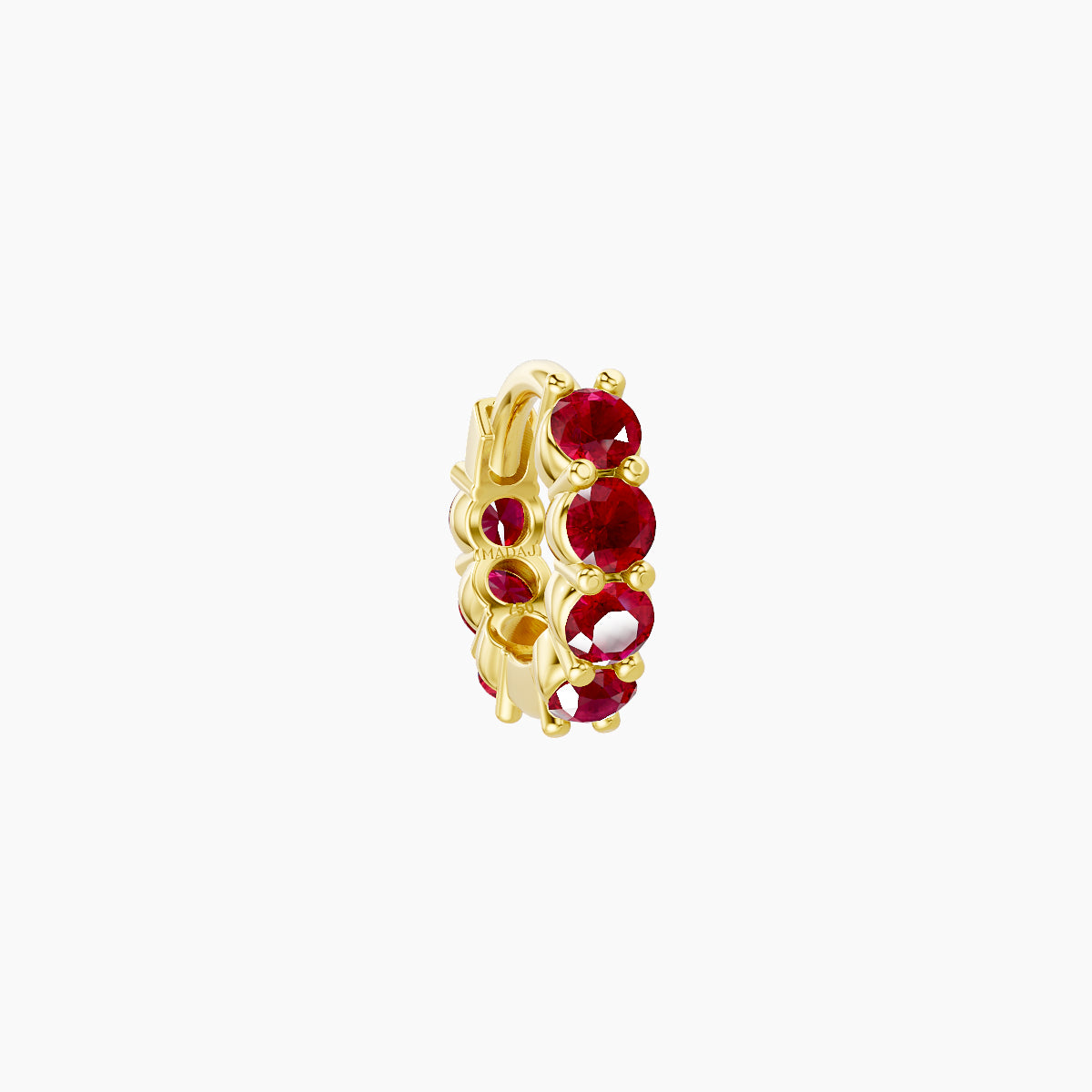 Vesta | 18k Yellow Gold 5 mm Ruby Hoop Piercing