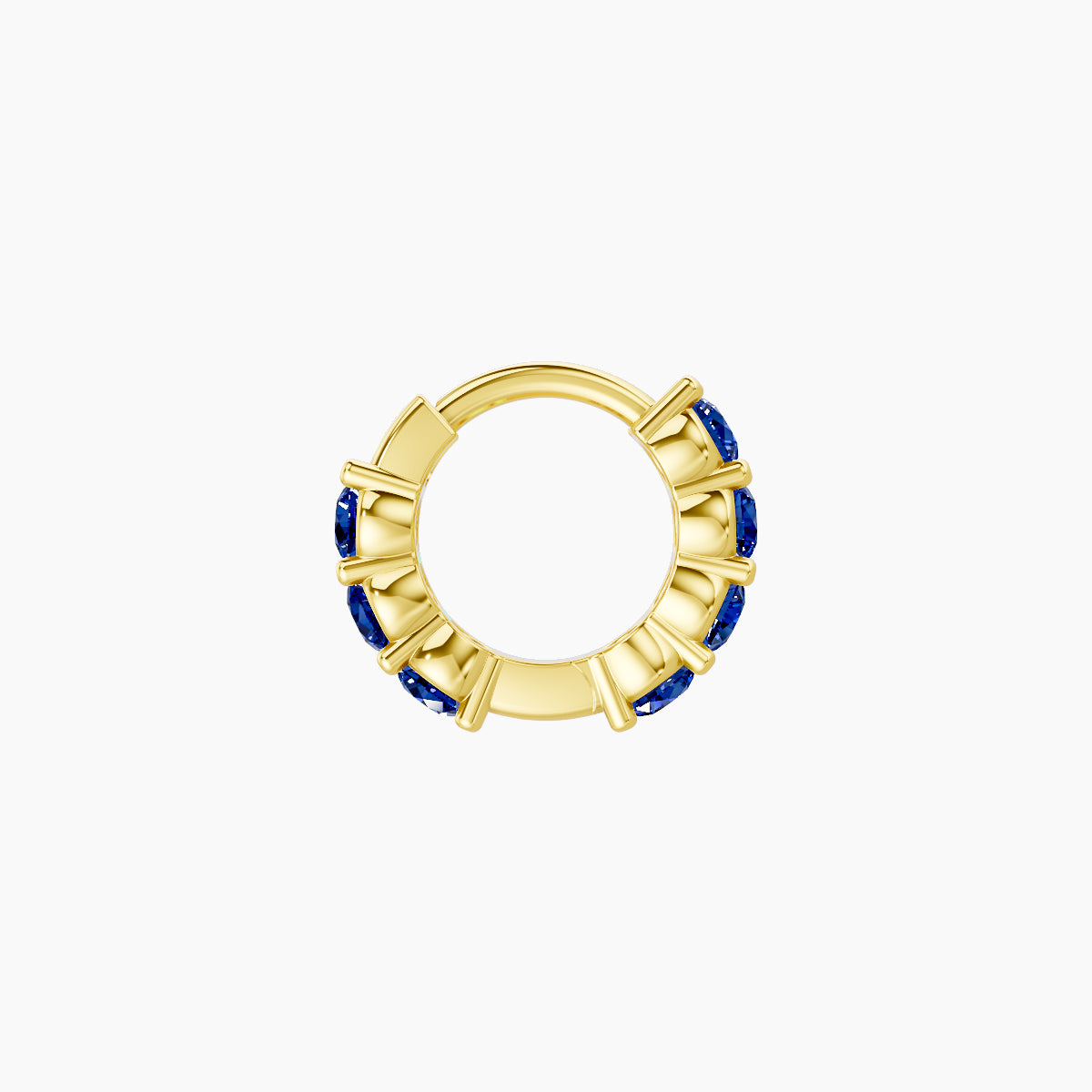 Vesta | 18k Yellow Gold 5 mm Sapphire Hoop Piercing