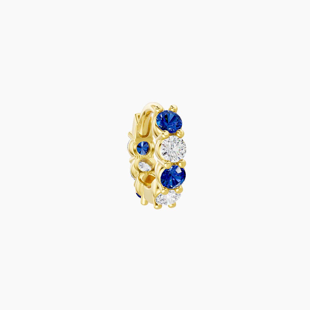 Vesta | 18k Yellow Gold 5 mm Sapphire & Diamond Hoop Piercing