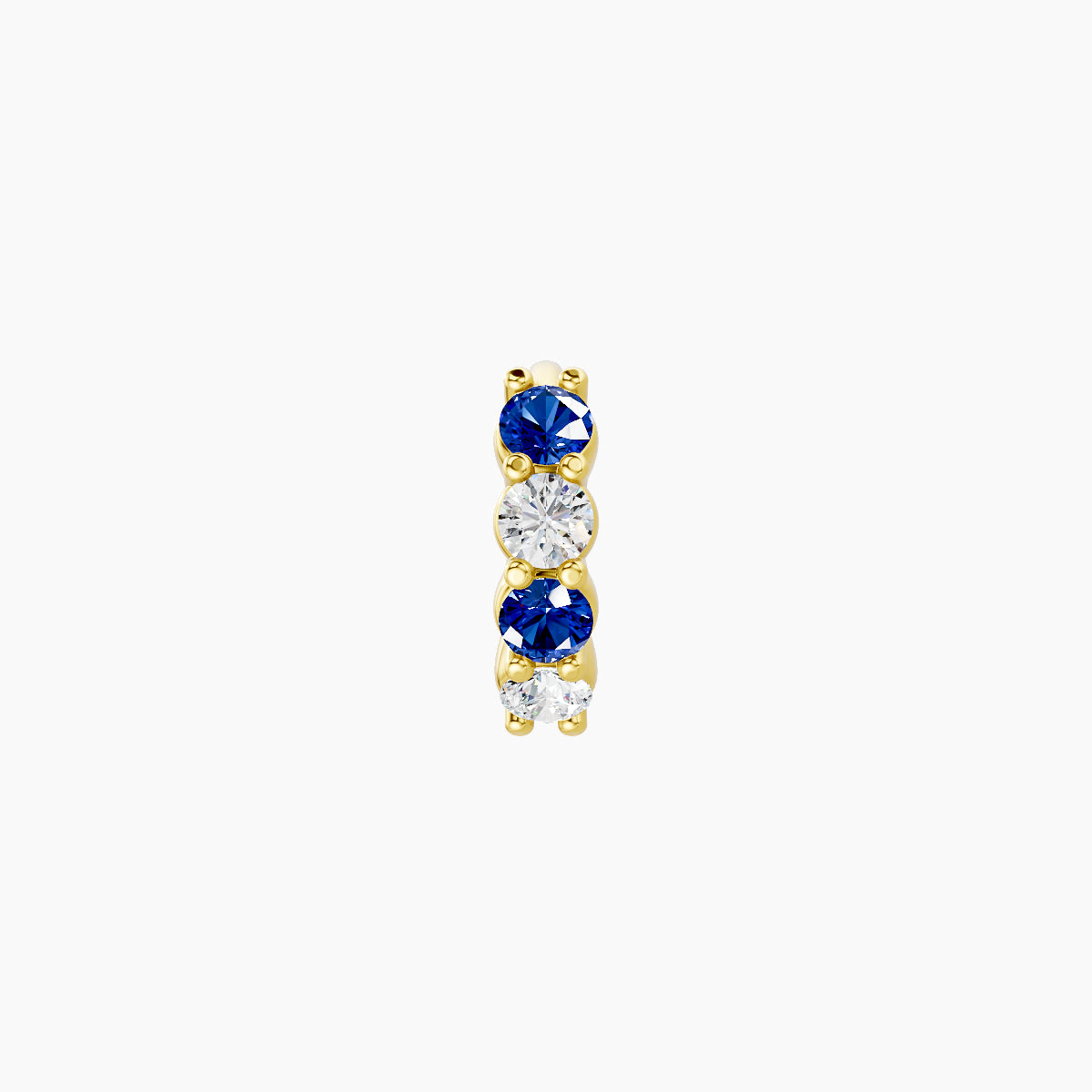 Vesta | 18k Yellow Gold 5 mm Sapphire & Diamond Hoop Piercing