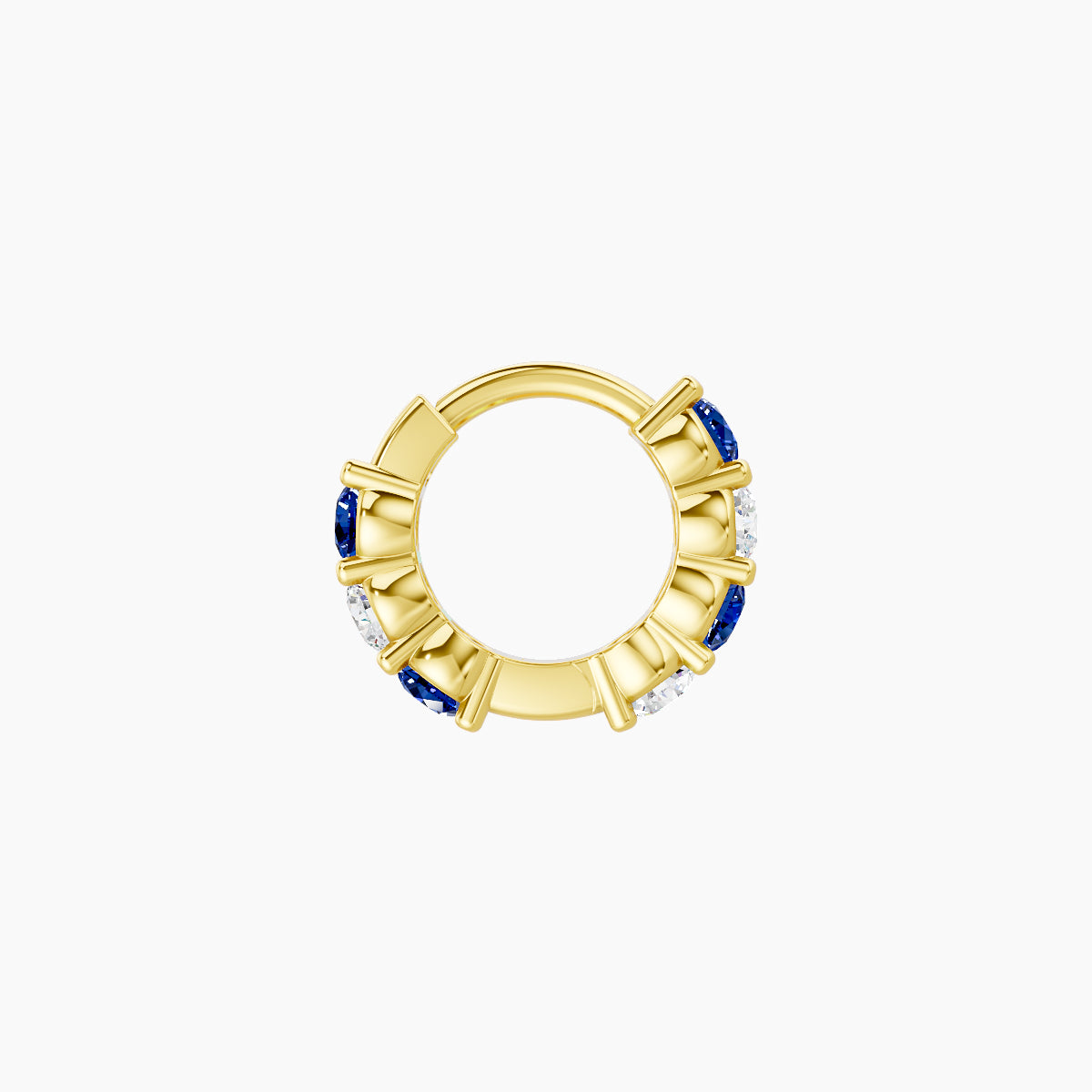 Vesta | 18k Yellow Gold 5 mm Sapphire & Diamond Hoop Piercing