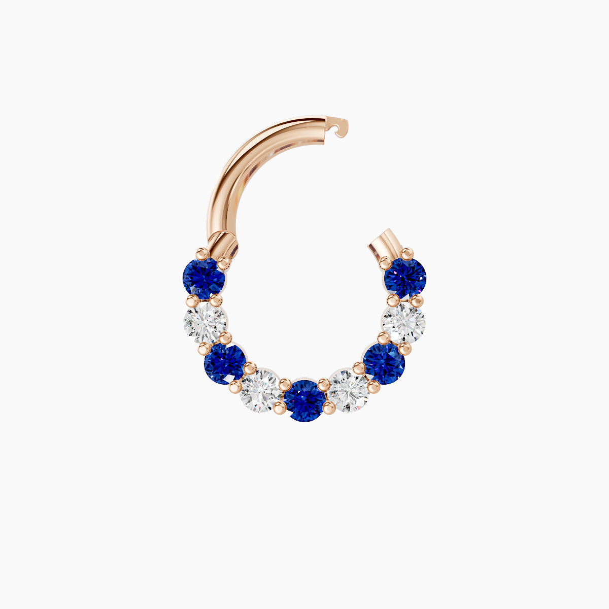 Vesta | 18k Rose Gold 6.5 mm Sapphire & Diamond Daith Piercing