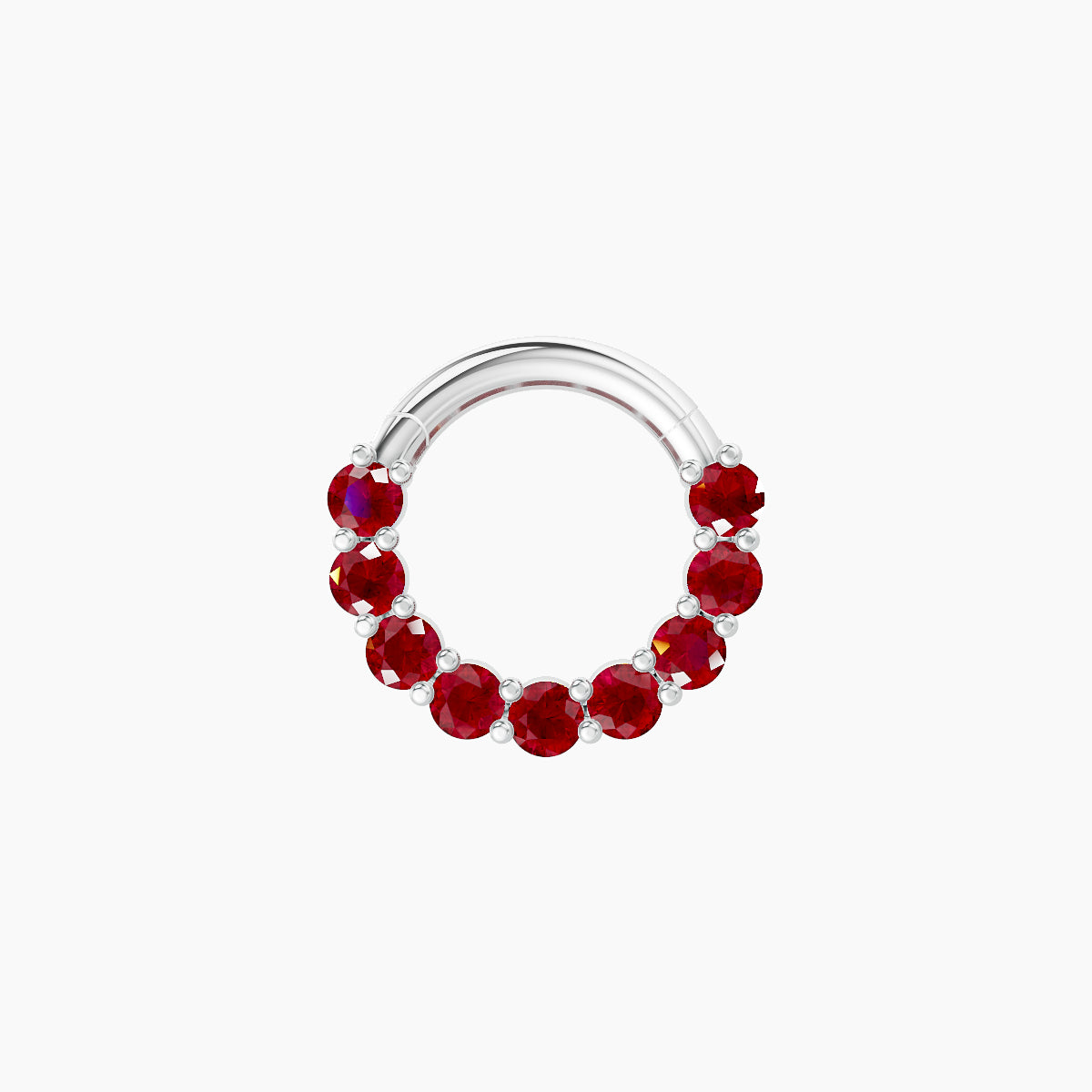 Vesta | 18k White Gold 6.5 mm Ruby Daith Piercing