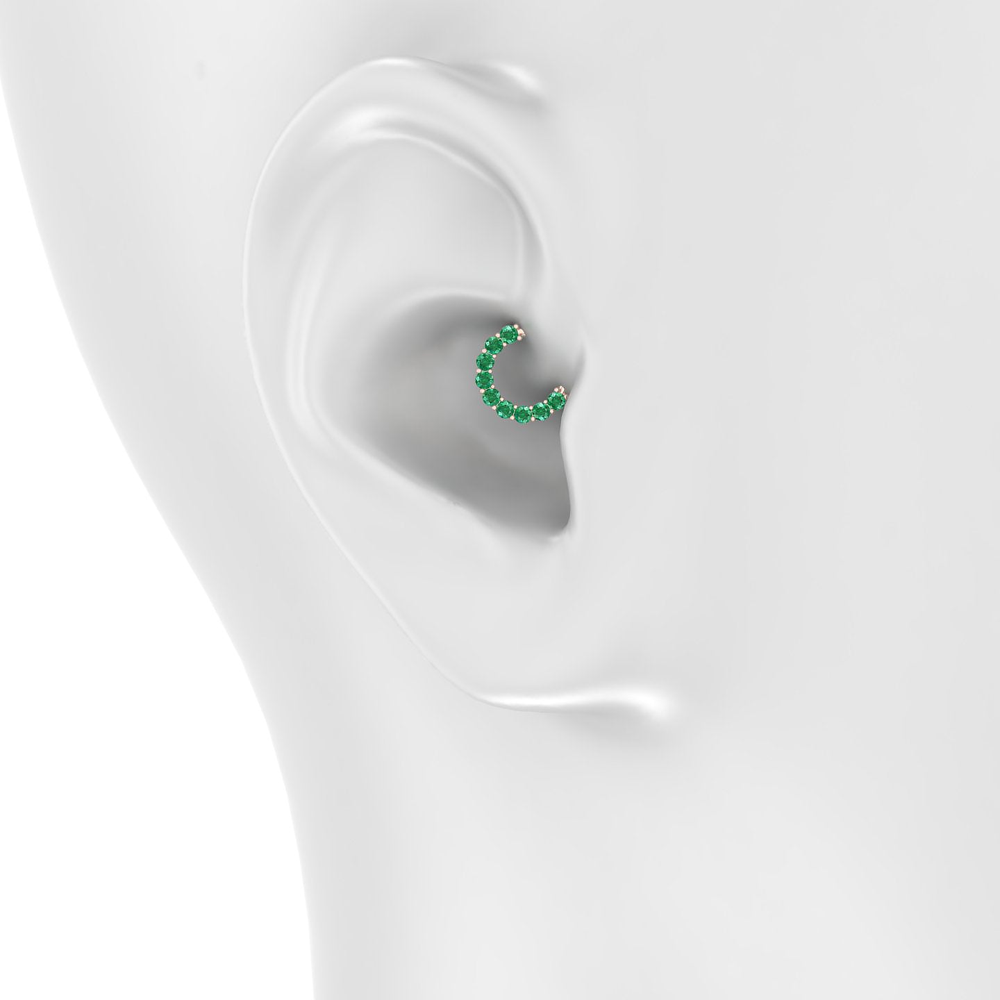 Vesta | 18k Rose Gold 6.5 mm Emerald Daith Piercing