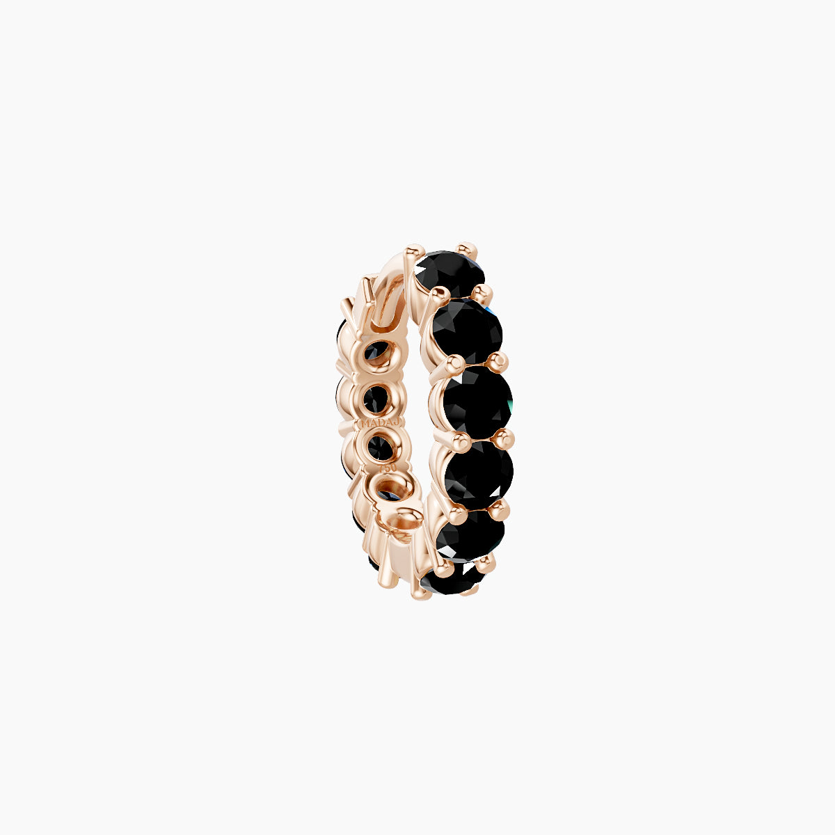 Vesta | 18k Rose Gold 6.5 mm Black Diamond Hoop Piercing