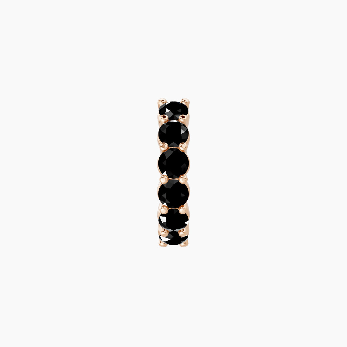 Vesta | 18k Rose Gold 6.5 mm Black Diamond Hoop Piercing