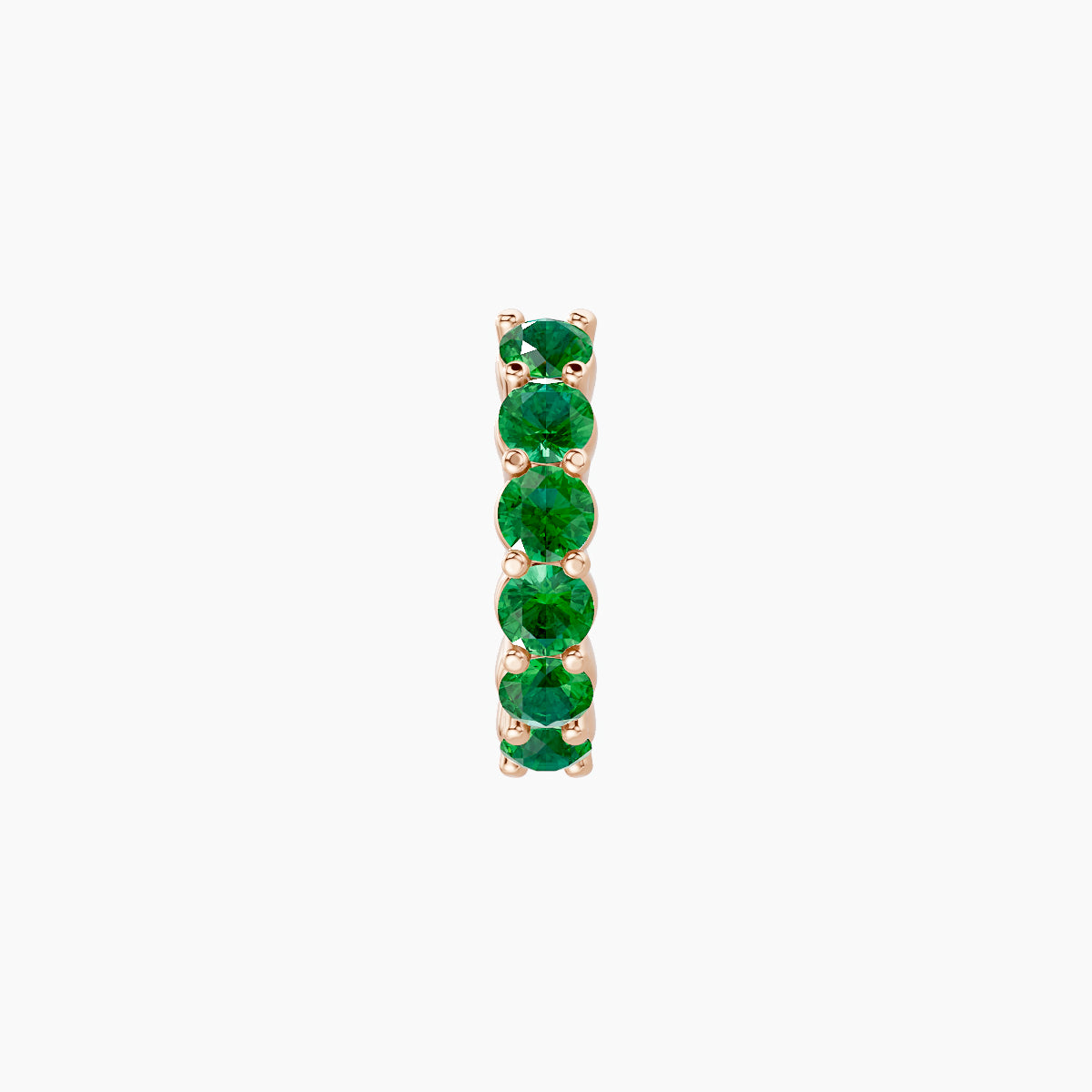 Vesta | 18k Rose Gold 6.5 mm Emerald Hoop Piercing