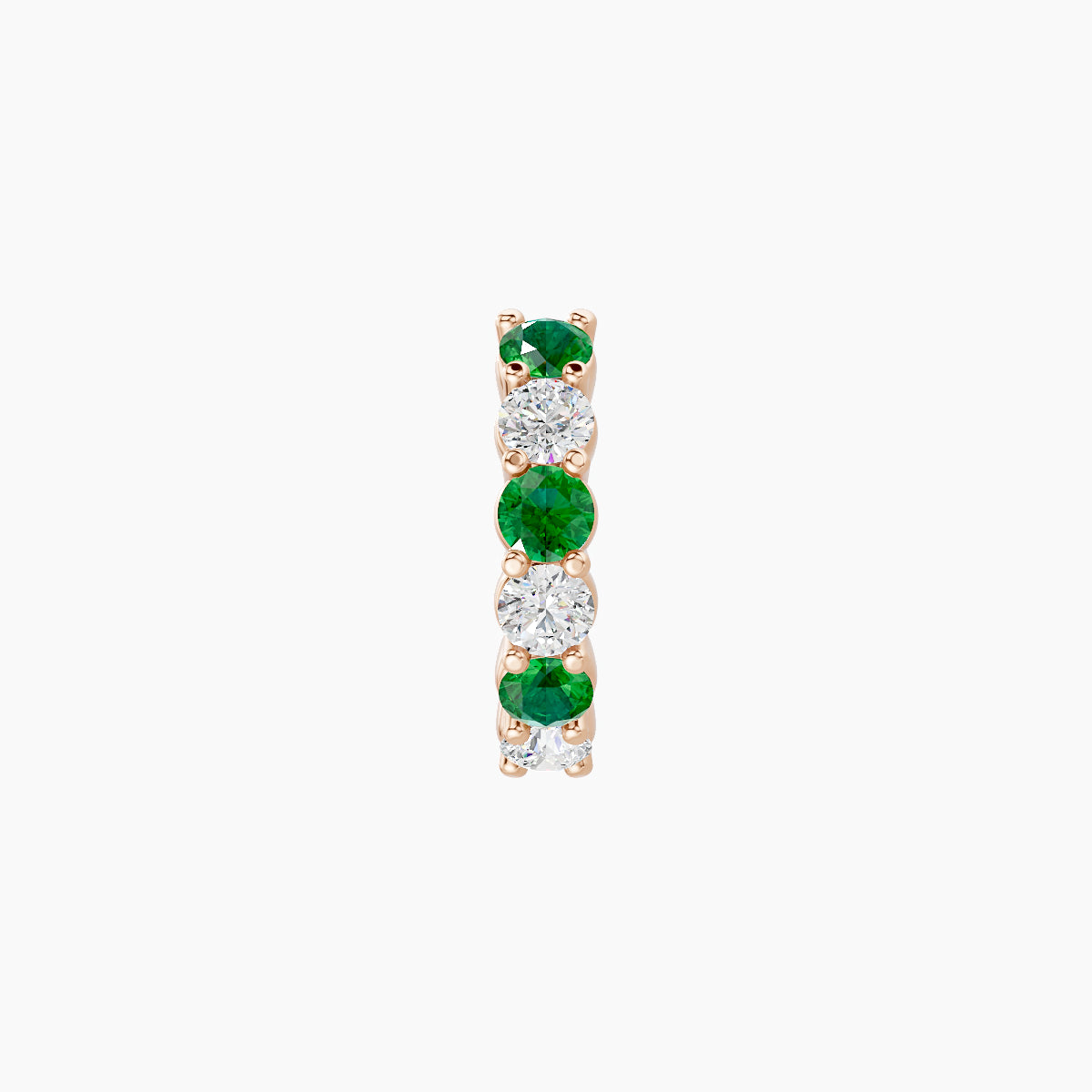Vesta | 18k Rose Gold 6.5 mm Emerald & Diamond Hoop Piercing