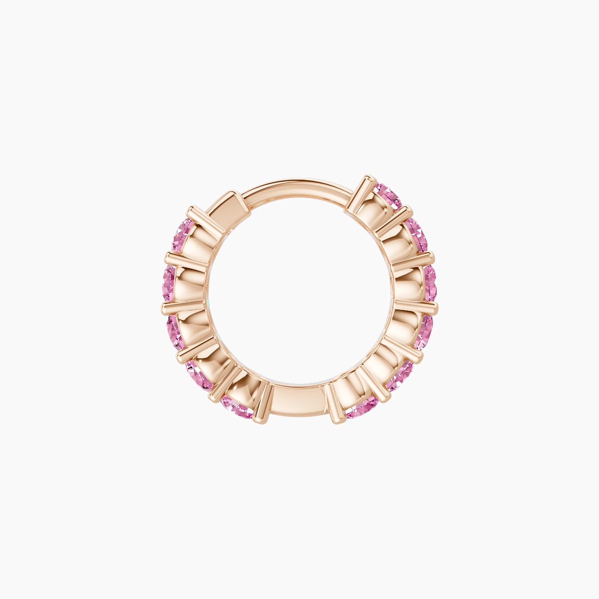 Vesta | 18k Rose Gold 6.5 mm Pink Sapphire Hoop Piercing