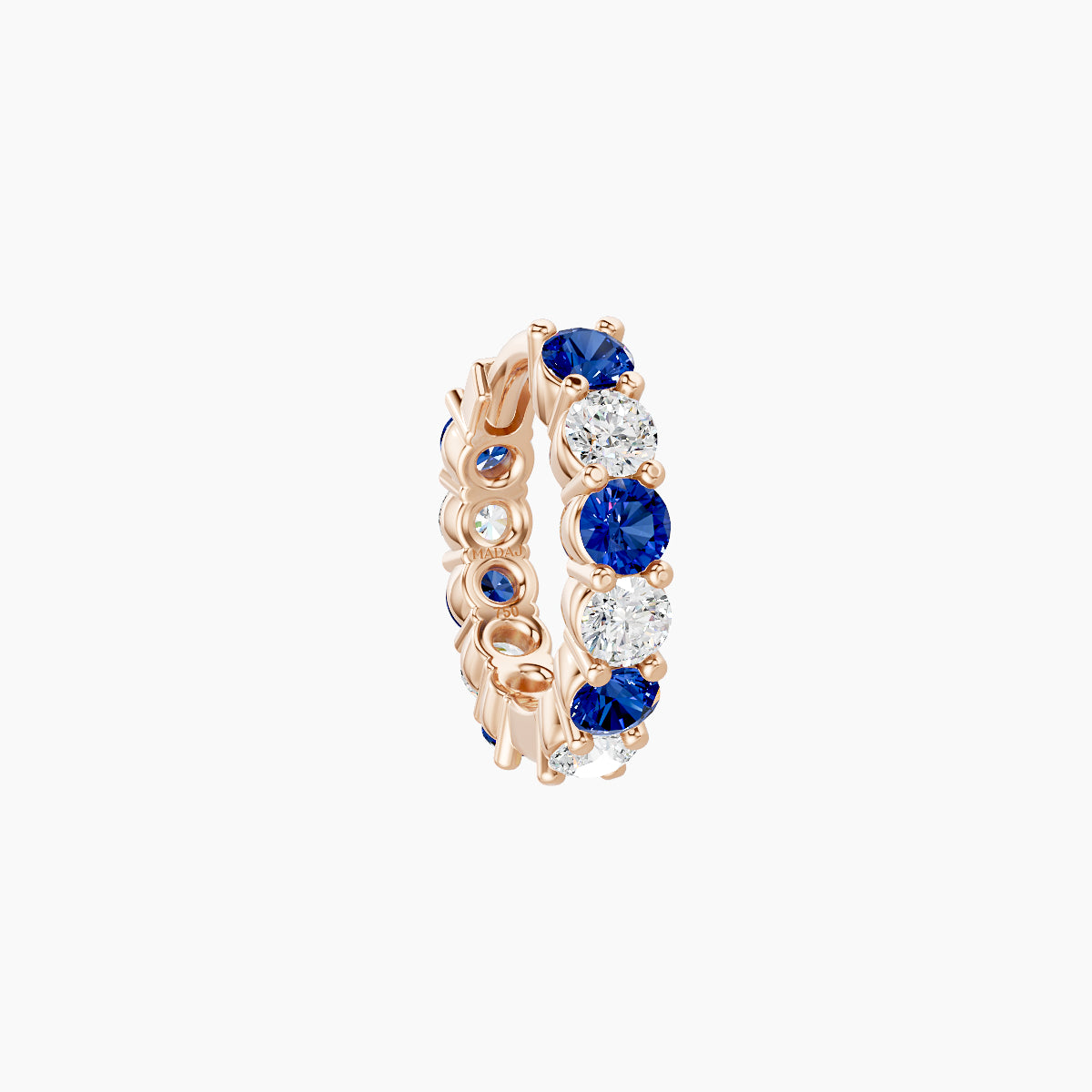 Vesta | 18k Rose Gold 6.5 mm Sapphire & Diamond Hoop Piercing