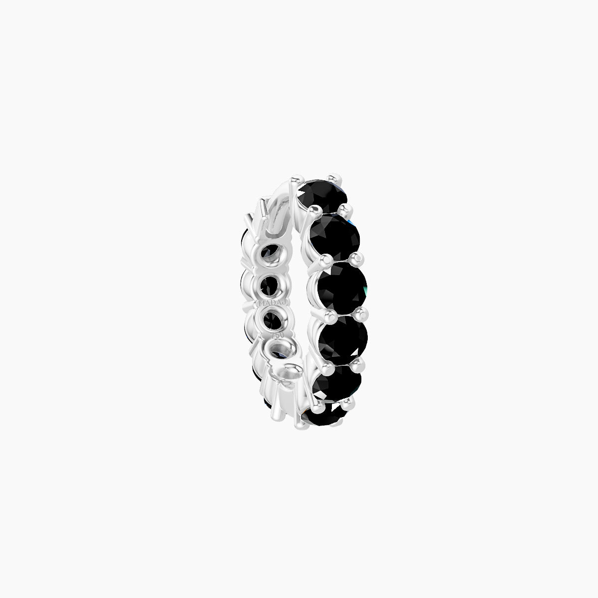Vesta | 18k White Gold 6.5 mm Black Diamond Hoop Piercing