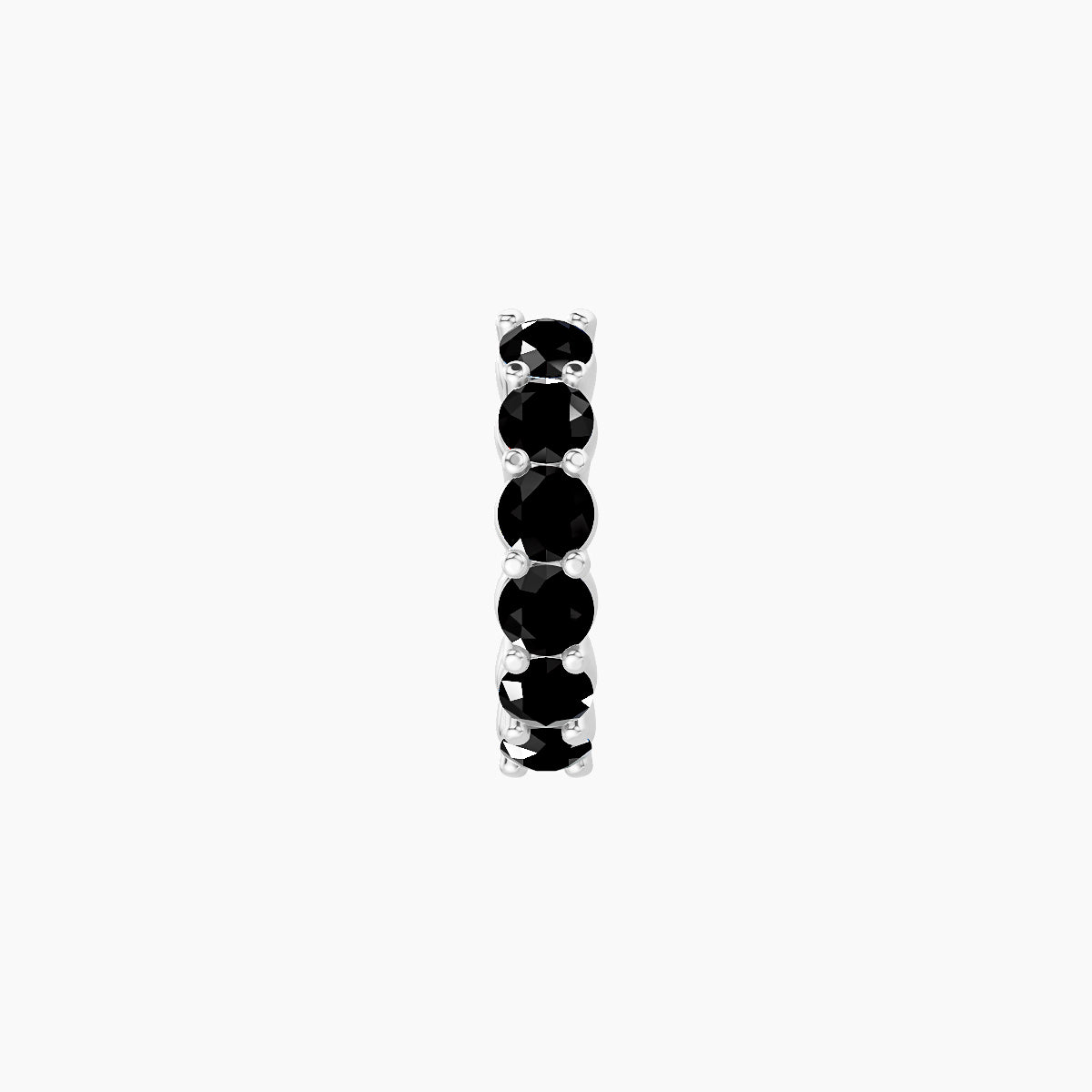 Vesta | 18k White Gold 6.5 mm Black Diamond Hoop Piercing