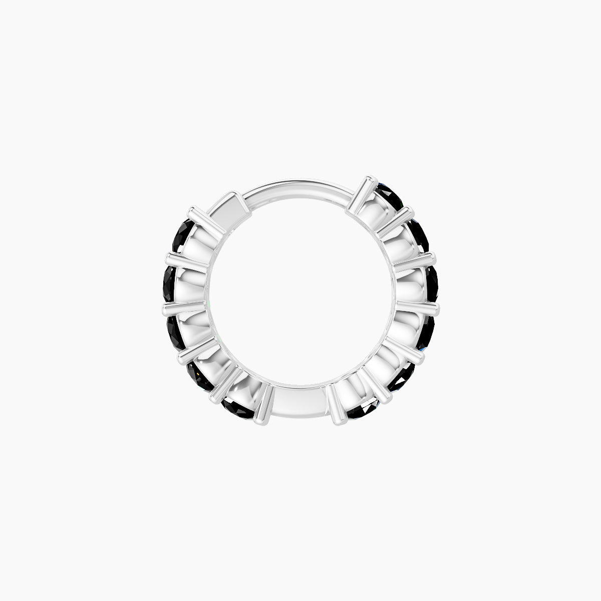 Vesta | 18k White Gold 6.5 mm Black Diamond Hoop Piercing