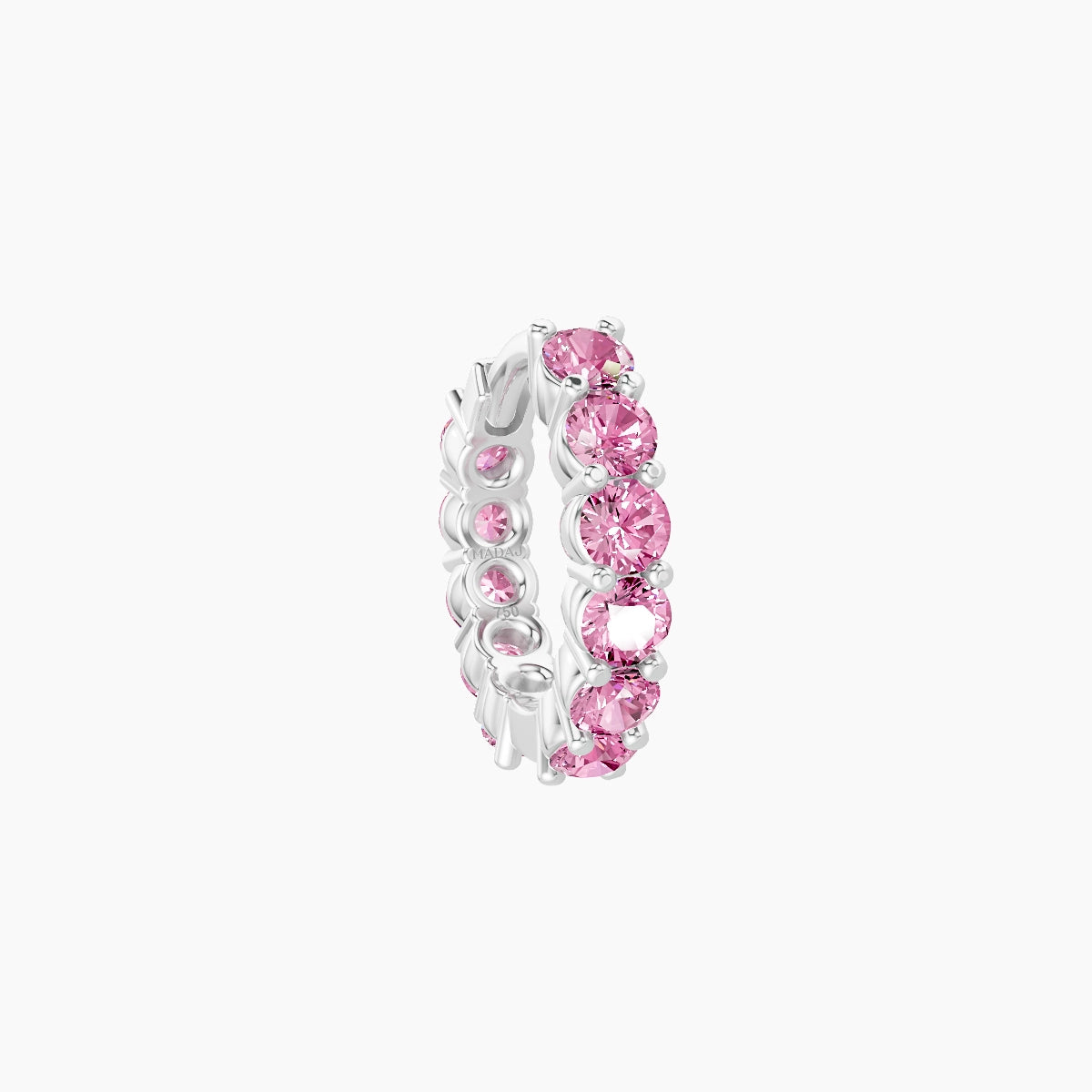 Vesta | 18k White Gold 6.5 mm Pink Sapphire Hoop Piercing