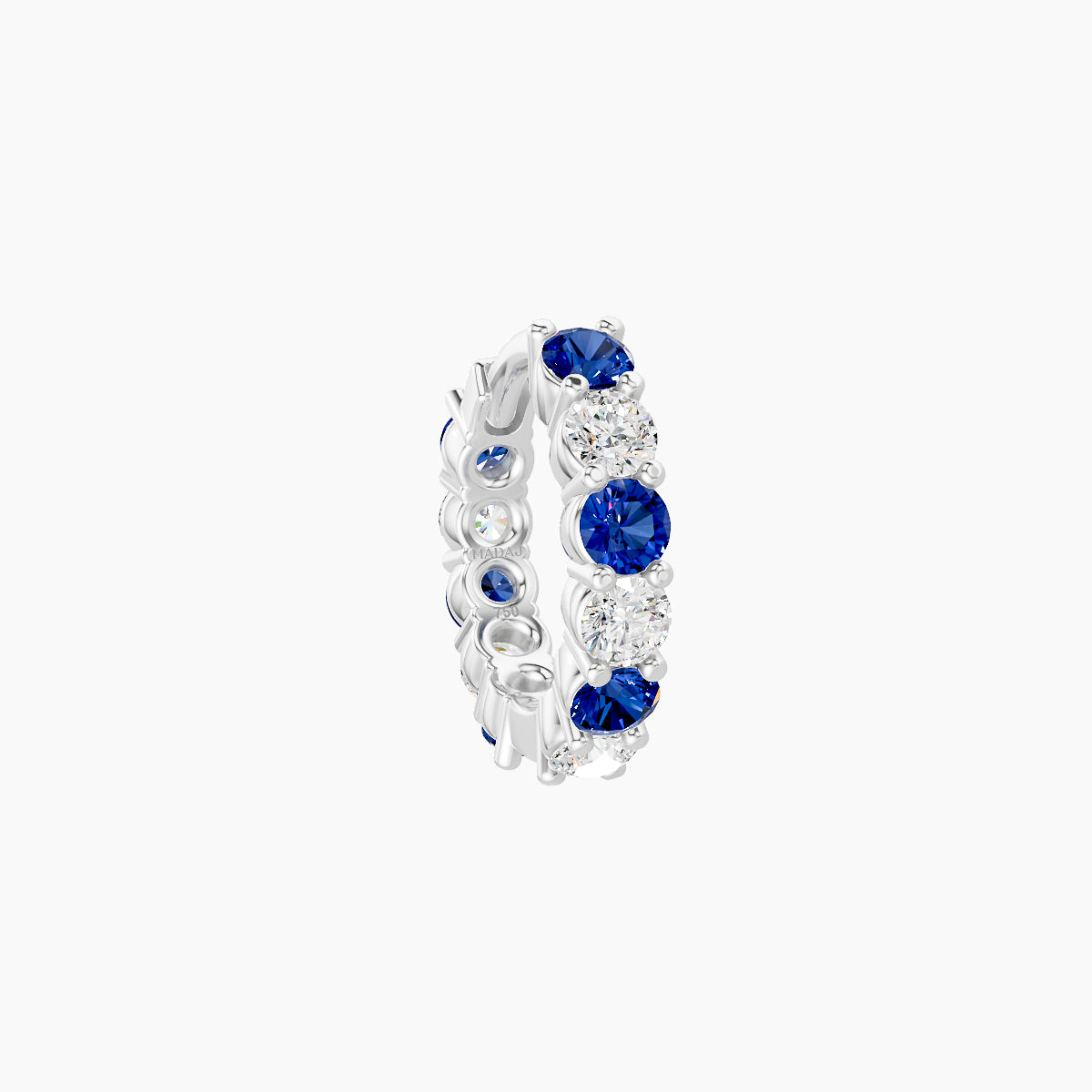 Vesta | 18k White Gold 6.5 mm Sapphire & Diamond Hoop Piercing