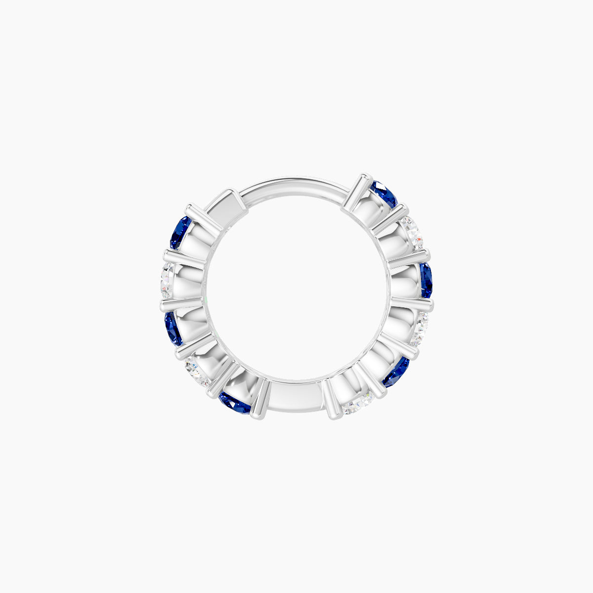 Vesta | 18k White Gold 6.5 mm Sapphire & Diamond Hoop Piercing