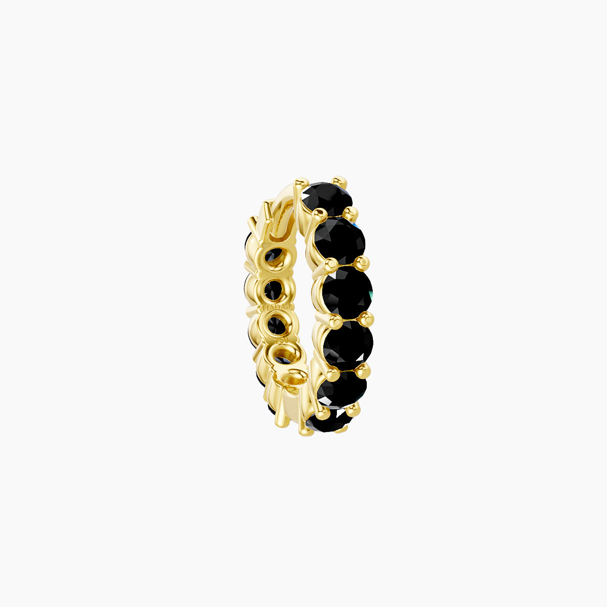 Vesta | 18k Yellow Gold 6.5 mm Black Diamond Hoop Piercing