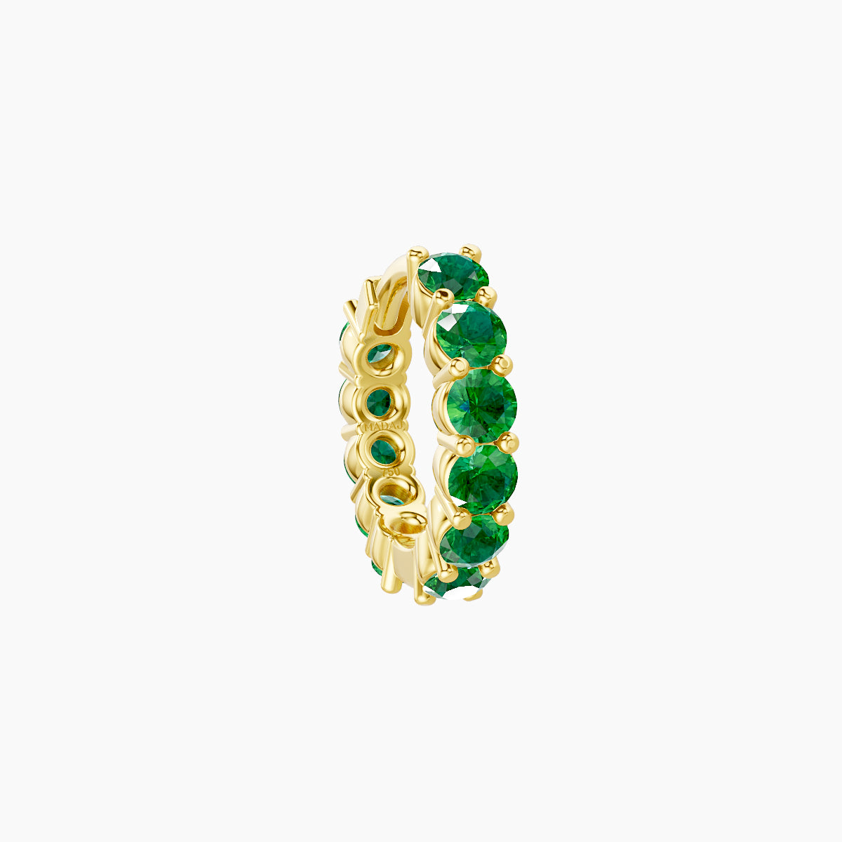 Vesta | 18k Yellow Gold 6.5 mm Emerald Hoop Piercing