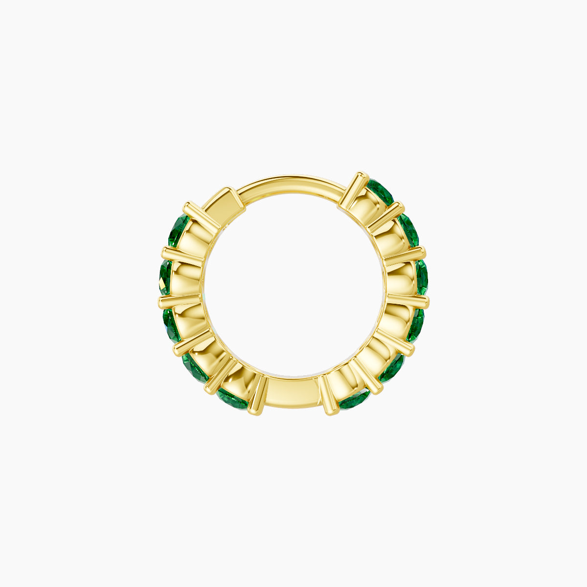 Vesta | 18k Yellow Gold 6.5 mm Emerald Hoop Piercing