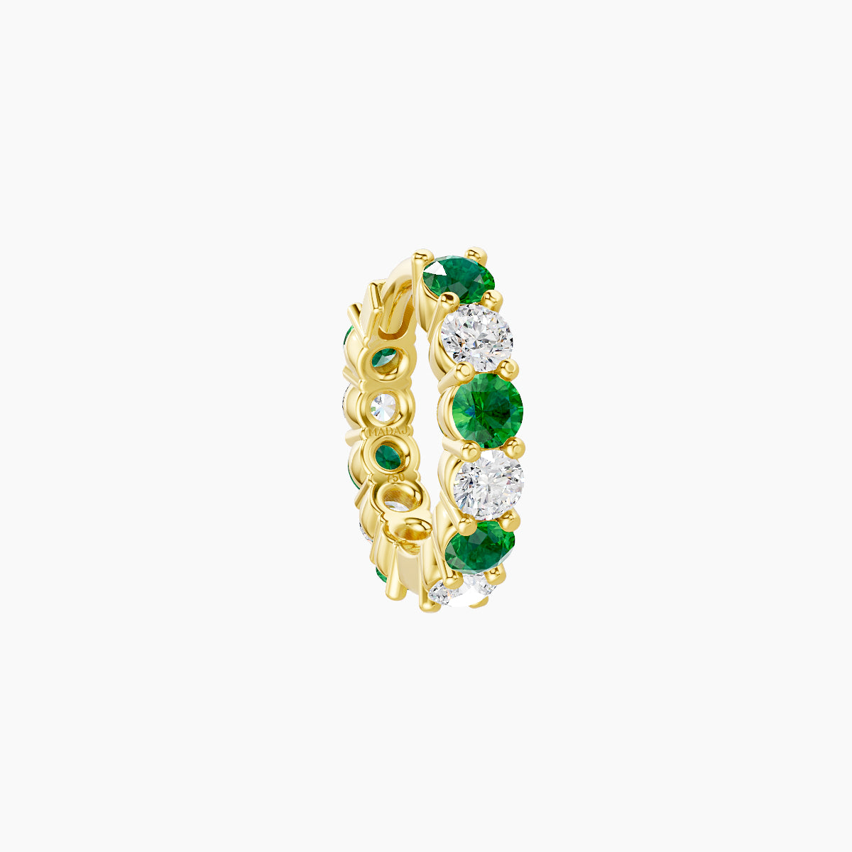 Vesta | 18k Yellow Gold 6.5 mm Emerald & Diamond Hoop Piercing