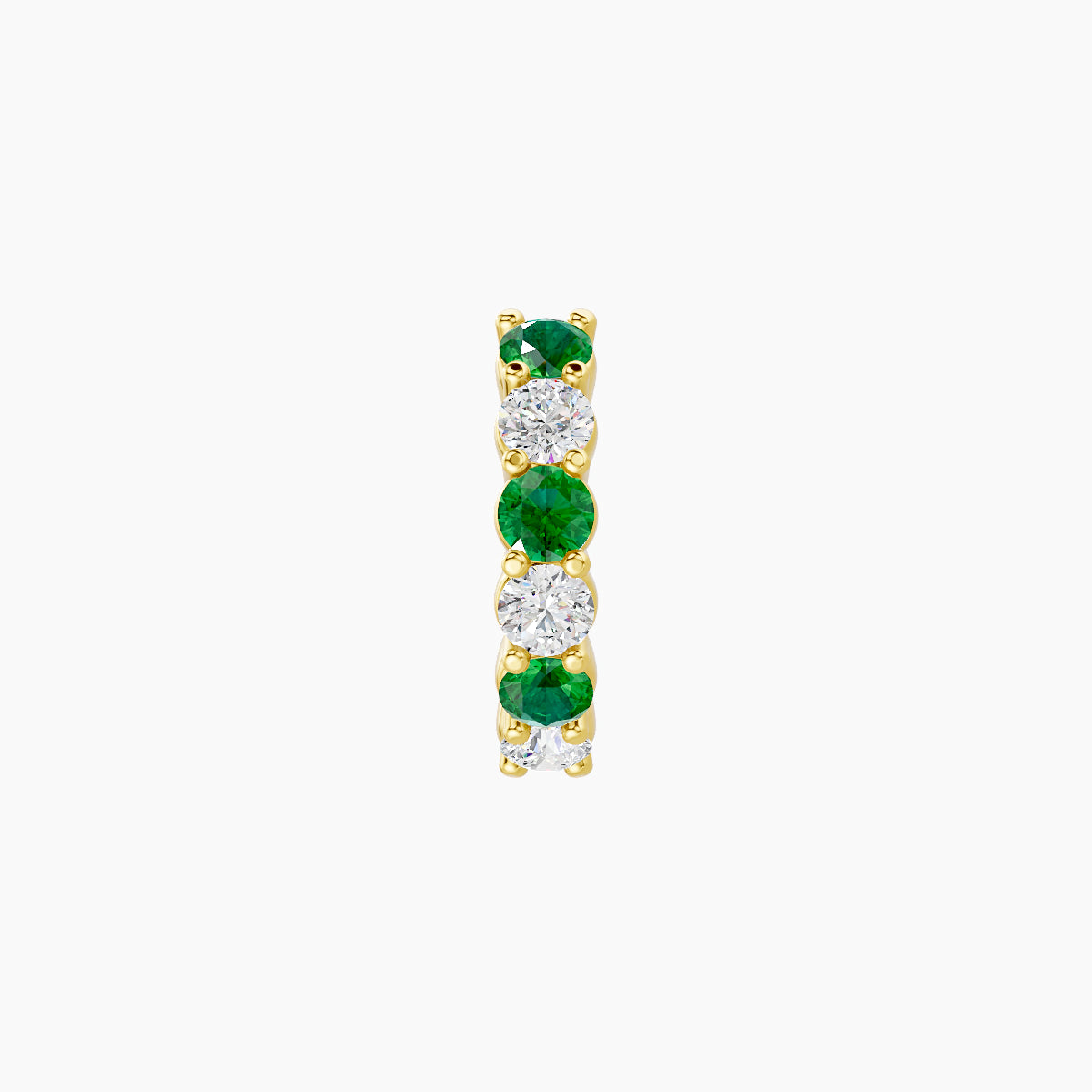 Vesta | 18k Yellow Gold 6.5 mm Emerald & Diamond Hoop Piercing