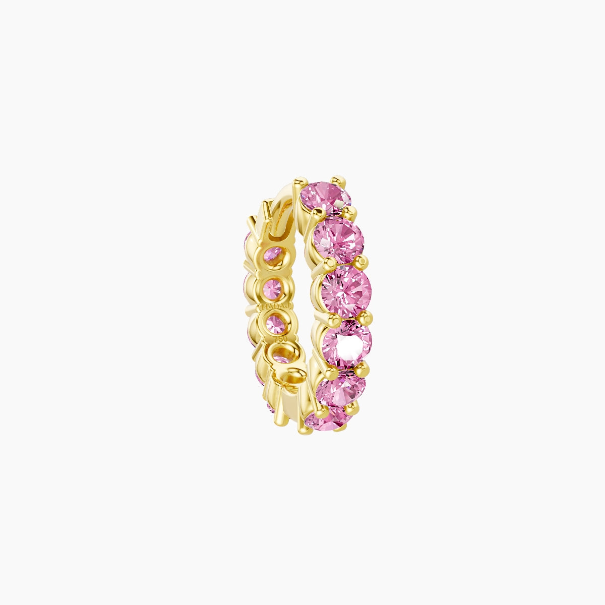 Vesta | 18k Yellow Gold 6.5 mm Pink Sapphire Hoop Piercing