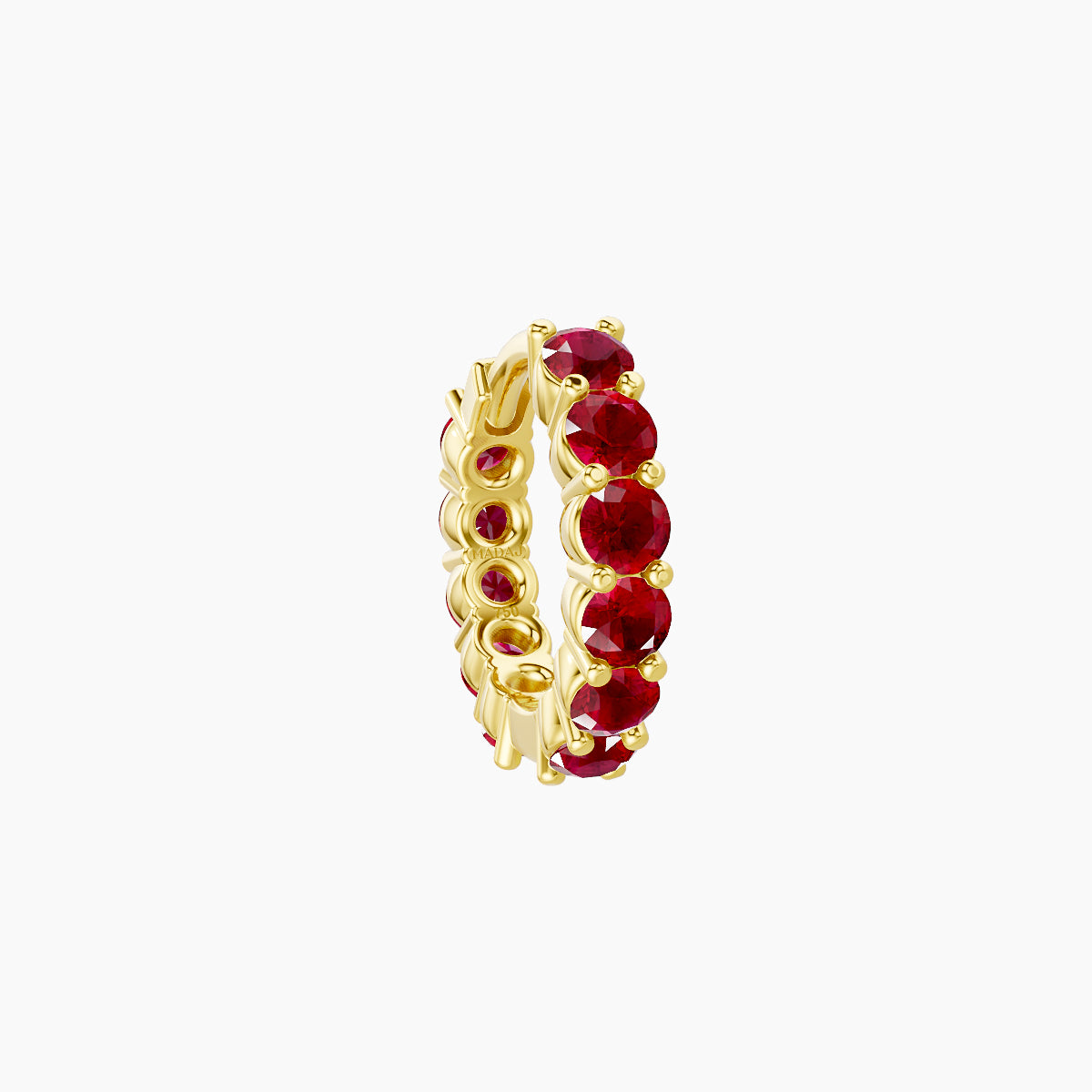 Vesta | 18k Yellow Gold 6.5 mm Ruby Hoop Piercing