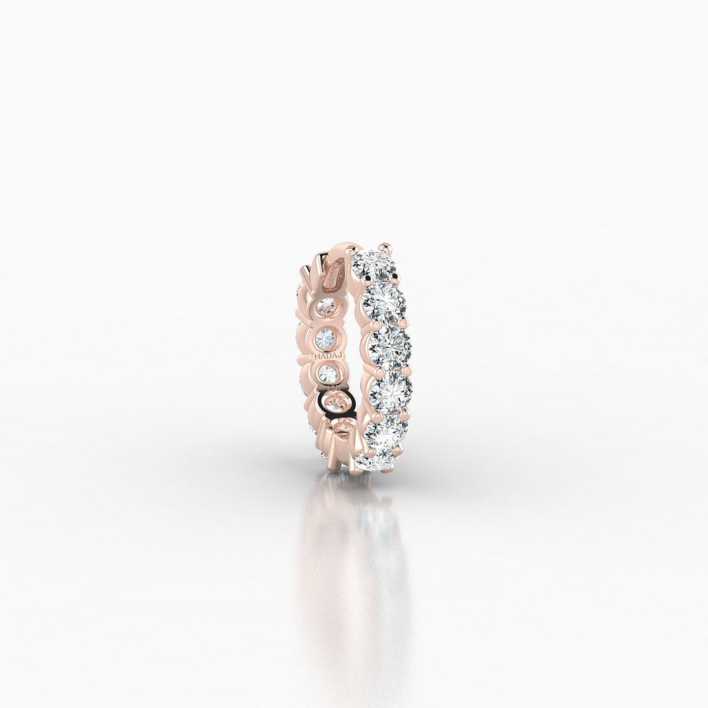 Vesta | 18k Rose Gold 6.5 mm Diamond Hoop Piercing
