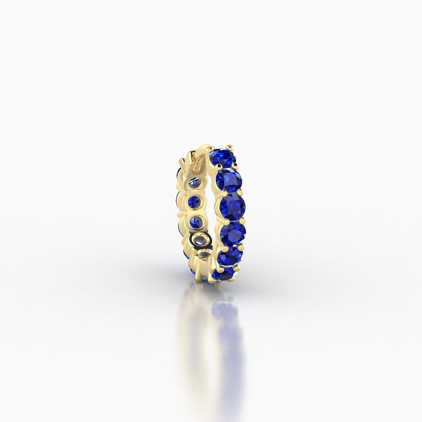 Vesta | 18k Yellow Gold 6.5 mm Sapphire Hoop Piercing