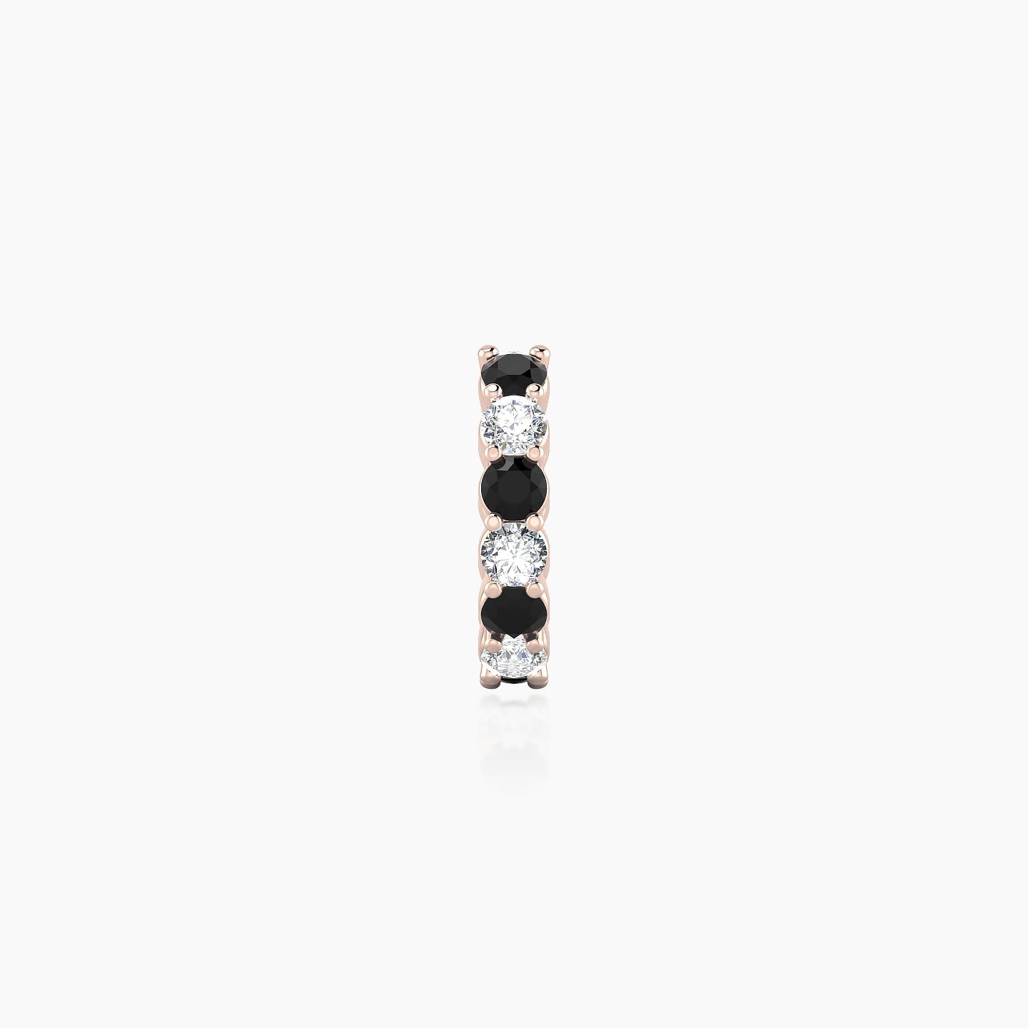 Vesta | 18k Rose Gold 6.5 mm Black Diamond & Diamond Hoop Piercing