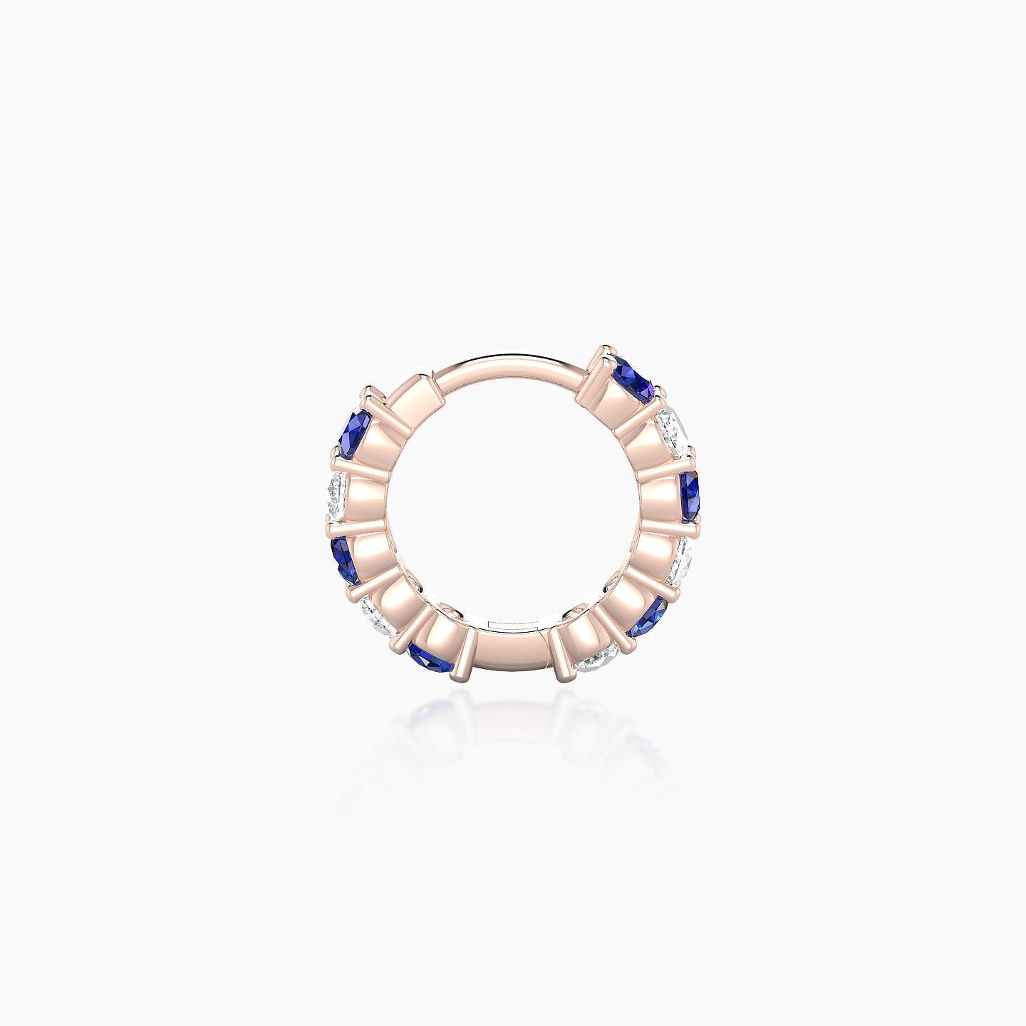Vesta | 18k Rose Gold 6.5 mm Sapphire & Diamond Hoop Piercing