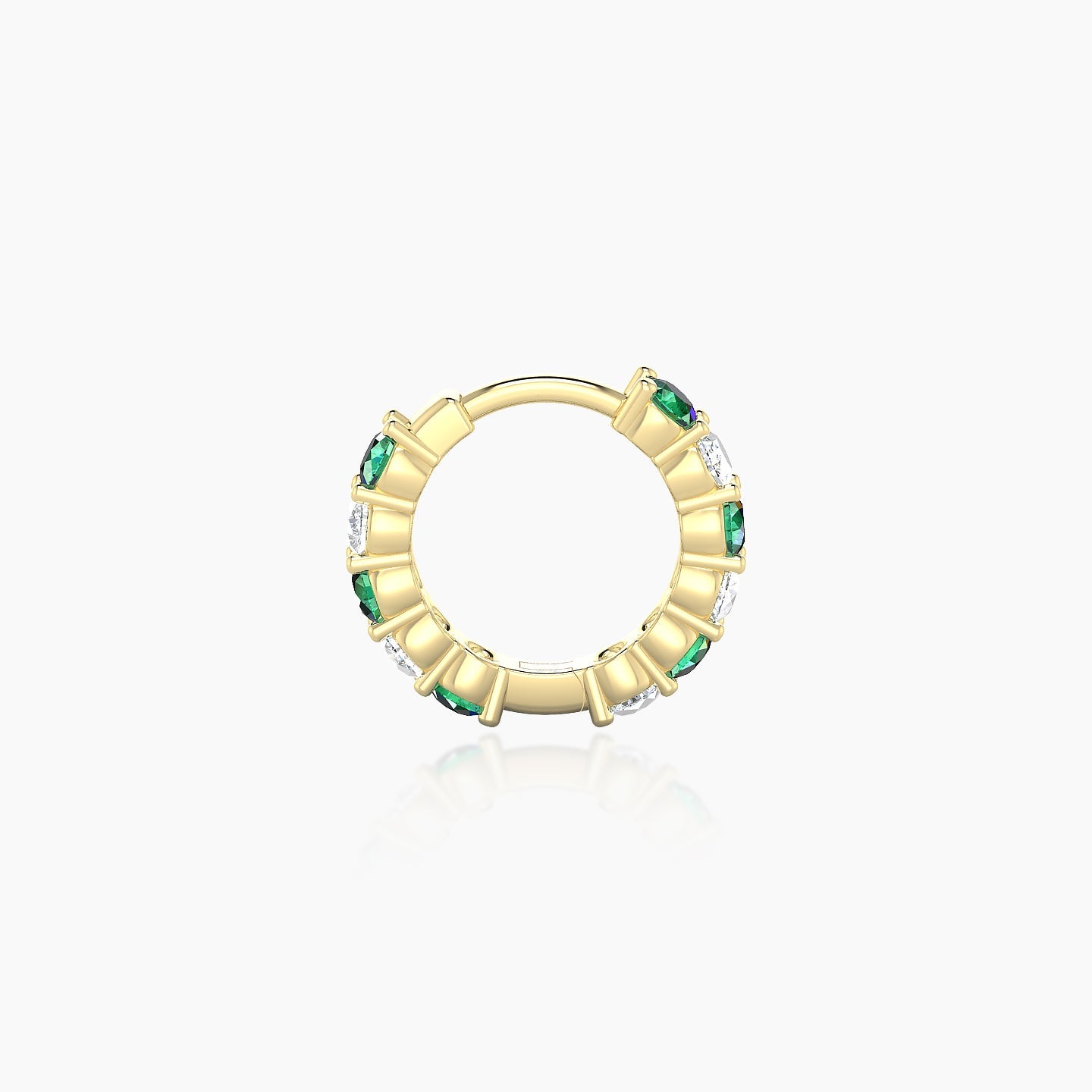 Vesta | 18k Yellow Gold 6.5 mm Emerald & Diamond Hoop Piercing