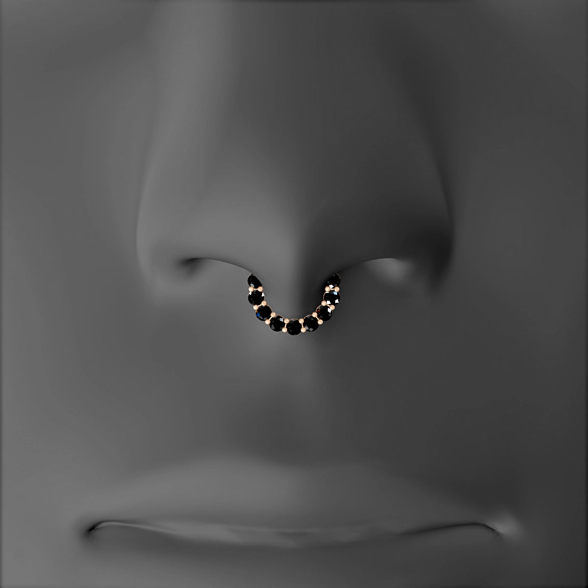 Vesta | 18k Rose Gold 6.5 mm Black Diamond Septum Piercing